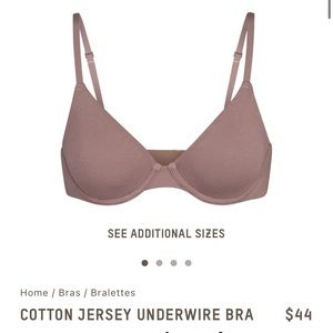 SKIMS Cotton Jersey Underwire bra in 34C in Umber